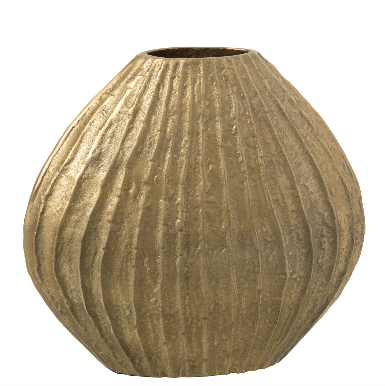 Vaas Ovaal Aluminium Goud L40xB11,5xH37cm J-Line - Vaas - J-Line - livinglovely.nl