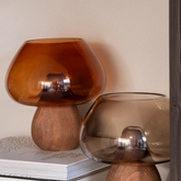 Vaas Paddenstoel Laag Glas Caramel Ø22 J-Line - Vaas - J-Line - livinglovely.nl