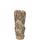 Vaas Paddenstoelen Steengoed Ecru Beige Small van J-Line, cilindervaas met paddenstoelen in ecru en beige