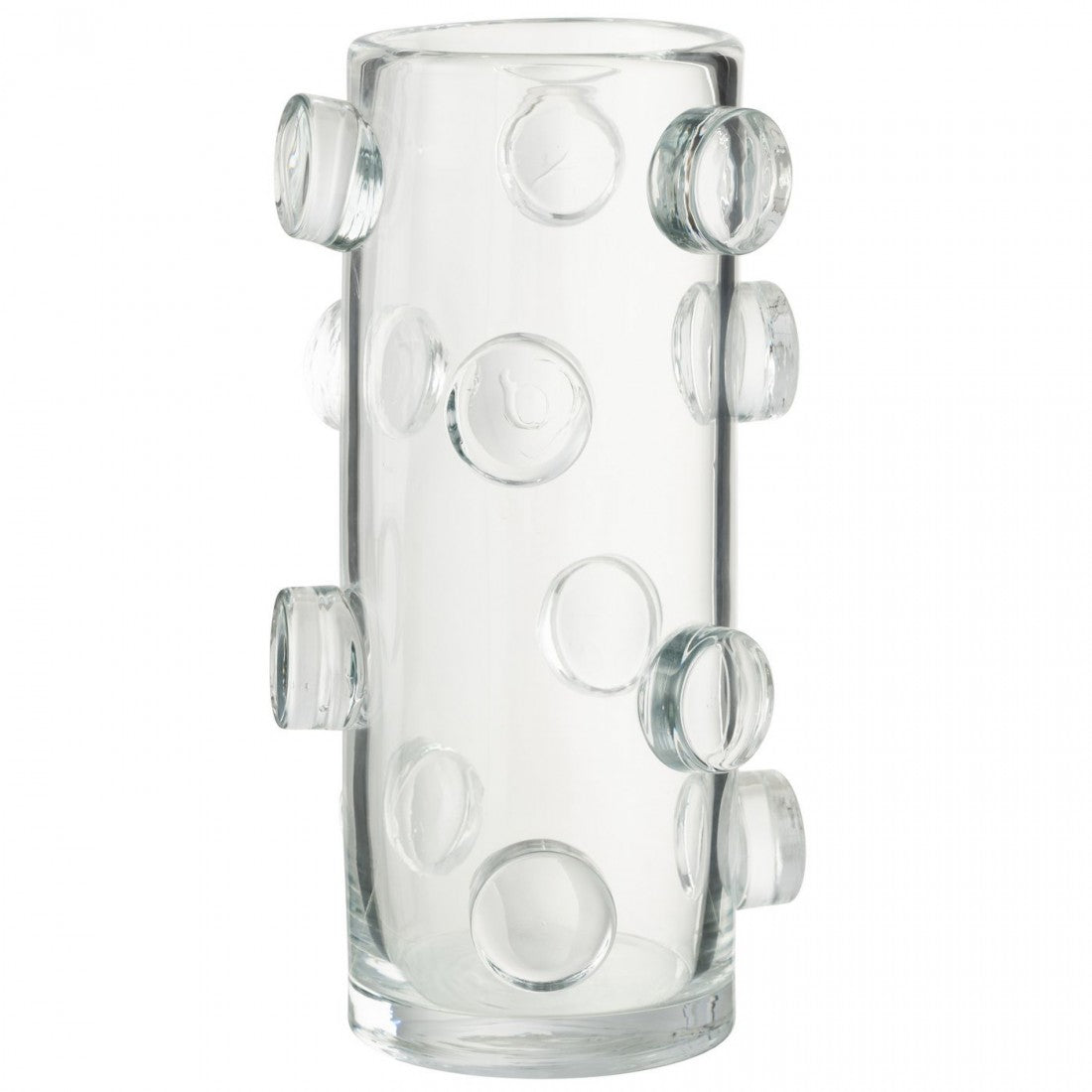 Vaas Pebbles Glas Transparent Large L18xB18cmxH36cm J-Line - Vaas - J-Line - livinglovely.nl