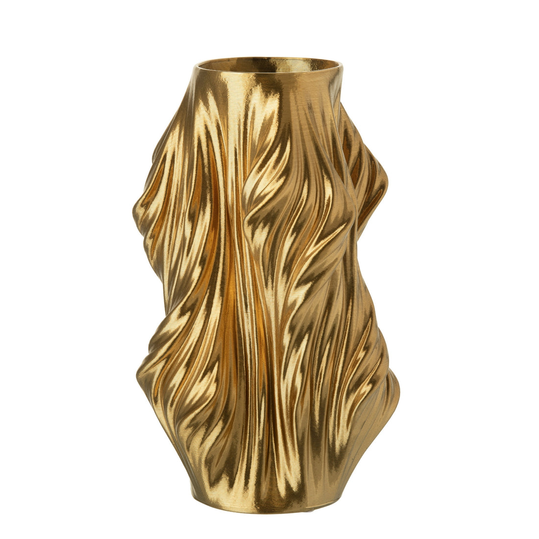 Vaas Porselein Goudkleurig Large J-Line - Vaas - J-Line - livinglovely.nl