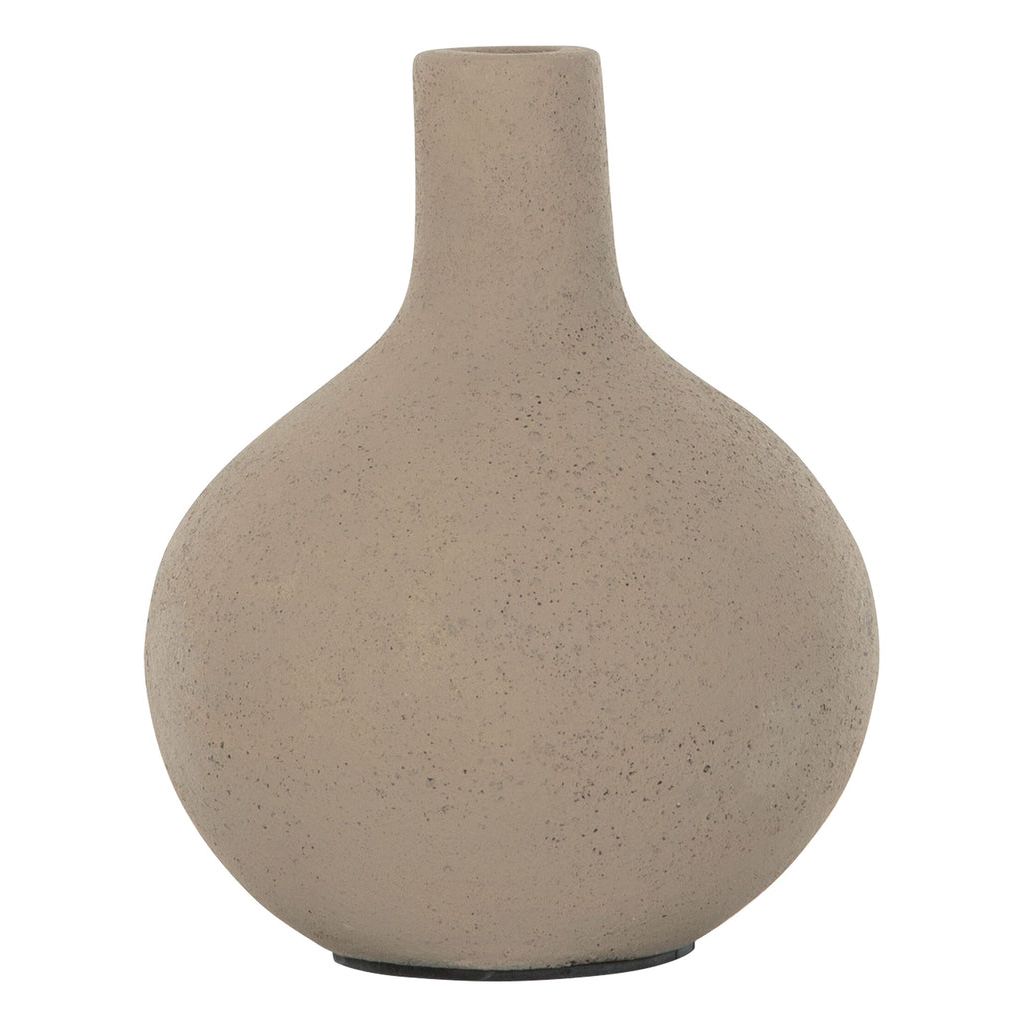 Vaas Risto van MUST Living, bolle terracotta vaas in egale zandkleur