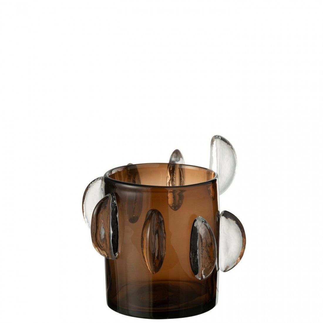 Vaas Steggy Laag Glas Bruin L25cmxB25cmxH24cm J-Line - Vaas - J-Line - livinglovely.nl