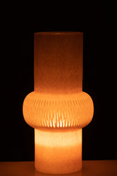 Vaas Streep Bal Glas Lichtroze Large Dia21,5xh40,5cm J-Line - Vaas - J-Line - livinglovely.nl