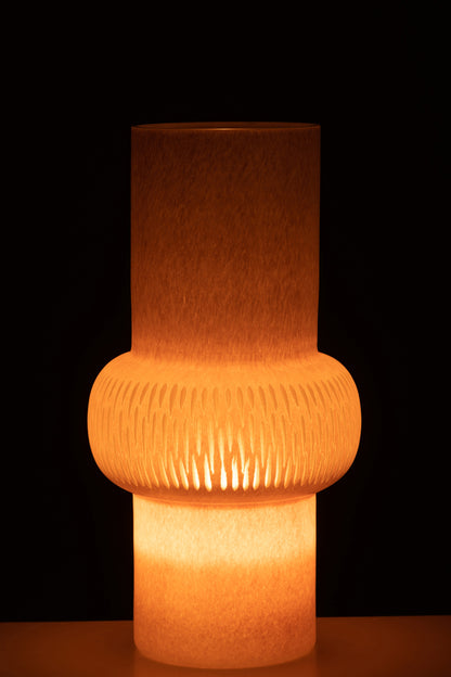 Vaas Streep Bal Glas Lichtroze Large Dia21,5xh40,5cm J-Line - Vaas - J-Line - livinglovely.nl