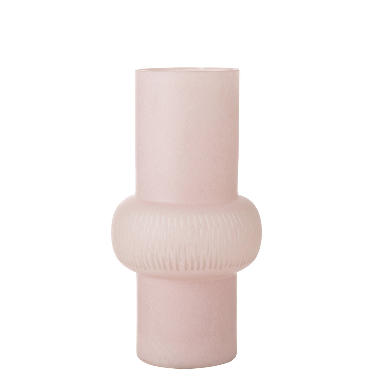 Vaas Streep Bal Glas Lichtroze Large Dia21,5xh40,5cm J-Line - Vaas - J-Line - livinglovely.nl