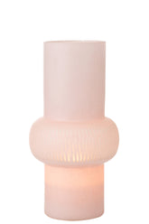 Vaas Streep Bal Glas Lichtroze Large Dia21,5xh40,5cm J-Line - Vaas - J-Line - livinglovely.nl