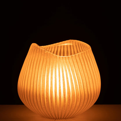 Vaas Streep Glas Lichtroze Small L21x22b22xh20,5cm J-Line - Vaas - J-Line - livinglovely.nl