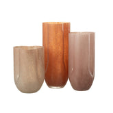 Vaas Trikkie Glas Koraal L14,5xB14,5xH34,5cm J-Line - Vaas - J-Line - livinglovely.nl