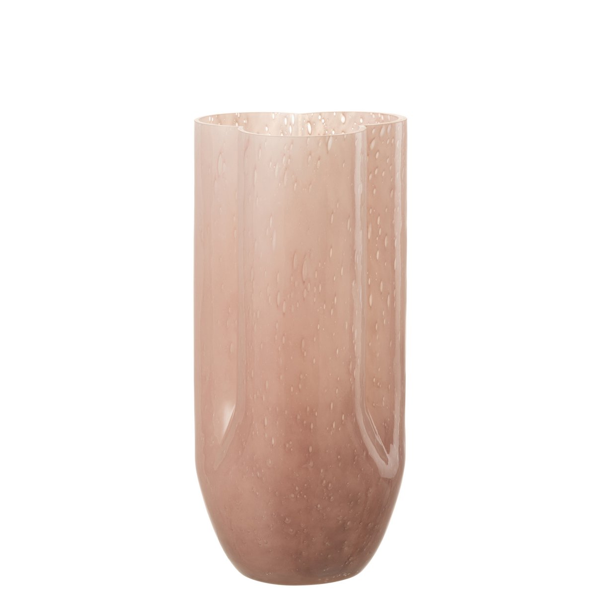 Vaas Trikkie Glas Roze L14xB14xH29 cm J-Line - Vaas - J-Line - livinglovely.nl