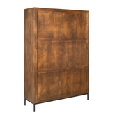 Vakkenkast Madison Bruin 135cm van Starfurn van opzij, 45 cm diep en 200 cm hoog