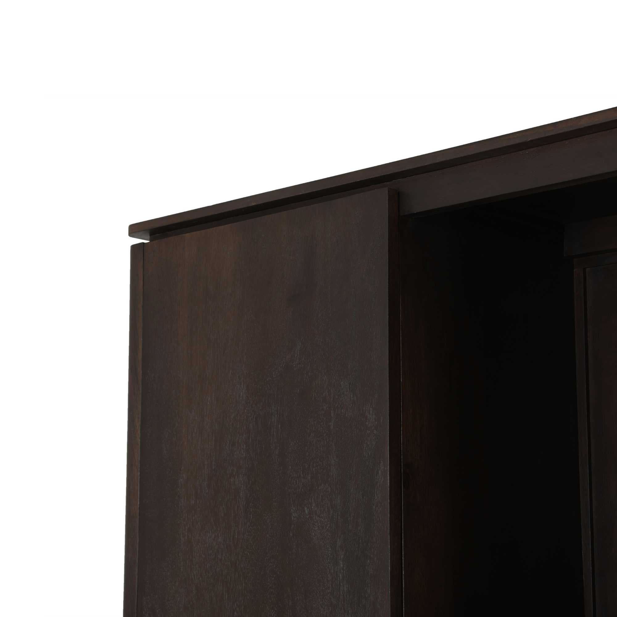 Open vakkenkast Dallas XL van Starfurn in warm bruin mangohout voor de woonkamer