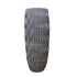 Vanesia Grey Terracotta Wavy Structure Pot High L van PTMD, hoge grijze terracotta pot op witte achtergrond