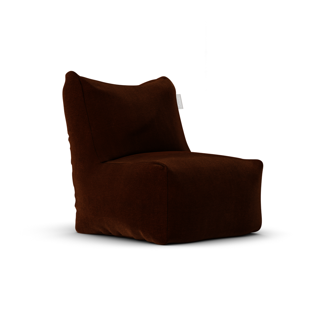 Velvet Junior Lounge Seat Copper van Laui Lounge, compacte koperrode velvet loungestoel schuin van links voren