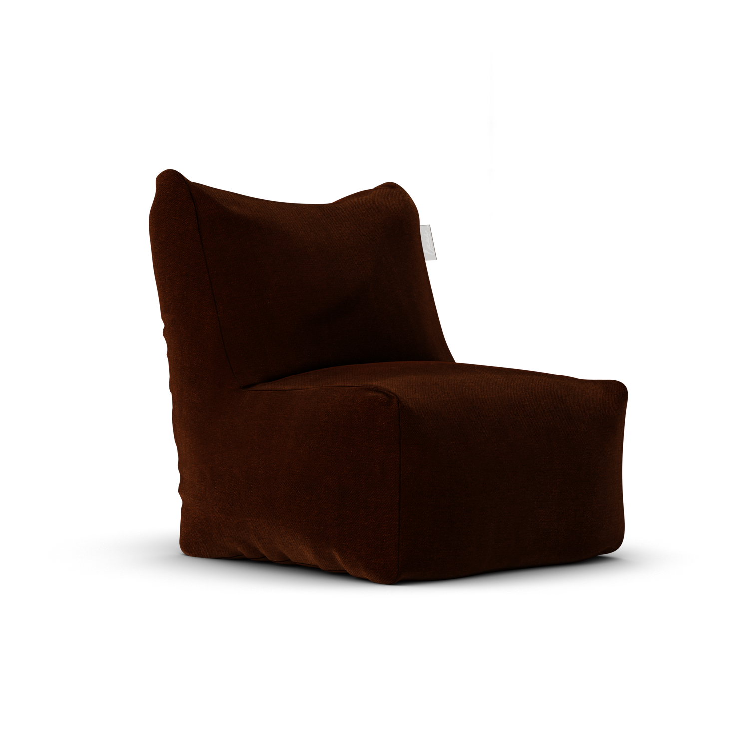 Velvet Junior Lounge Seat Copper van Laui Lounge, compacte koperrode velvet loungestoel schuin van links voren