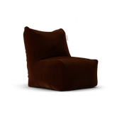 Velvet Junior Lounge Seat Copper van Laui Lounge, compacte koperrode velvet loungestoel schuin van links voren