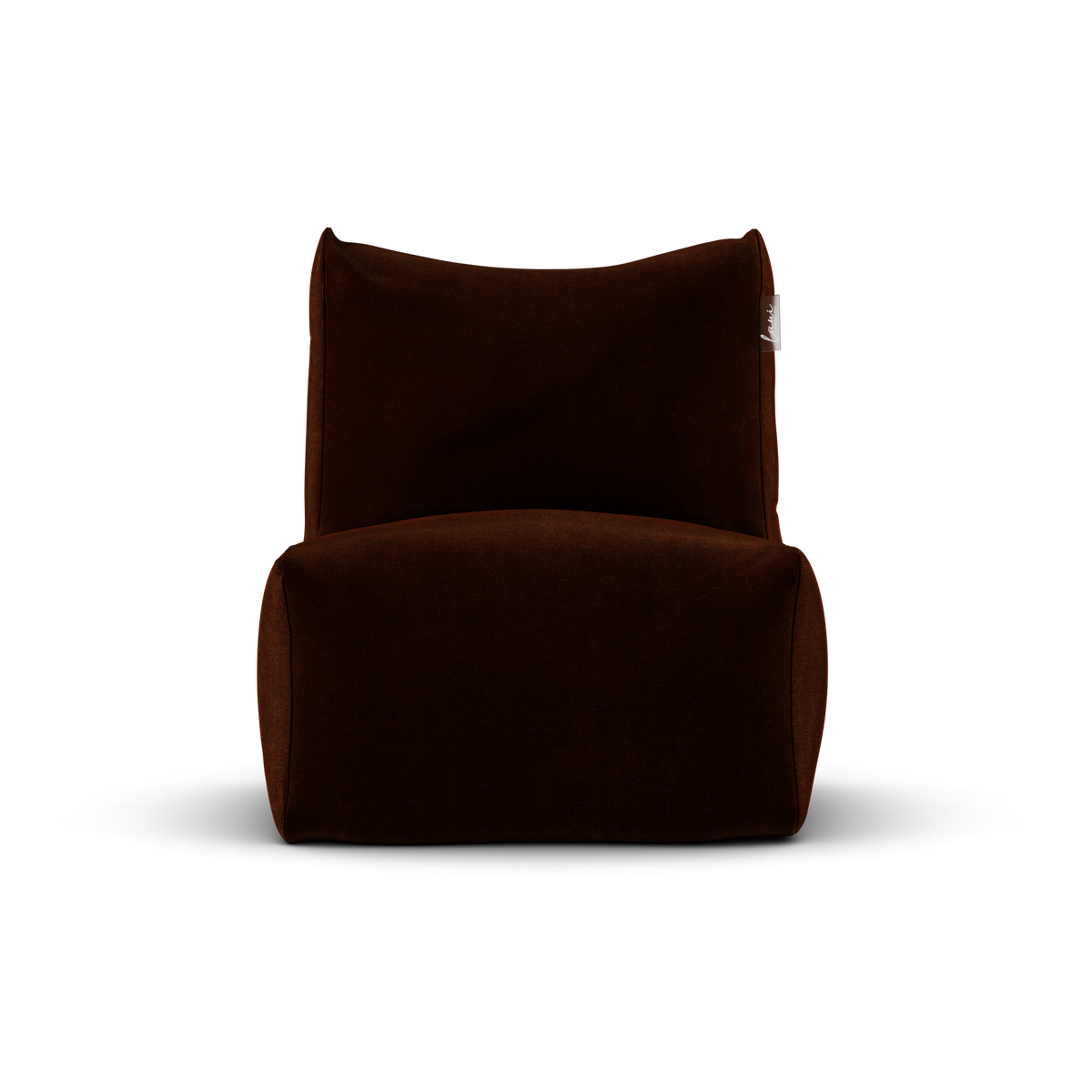 Koperrode velvet Junior Lounge Seat van Laui Lounge van voren, met zitting van 68 bij 68 centimeter