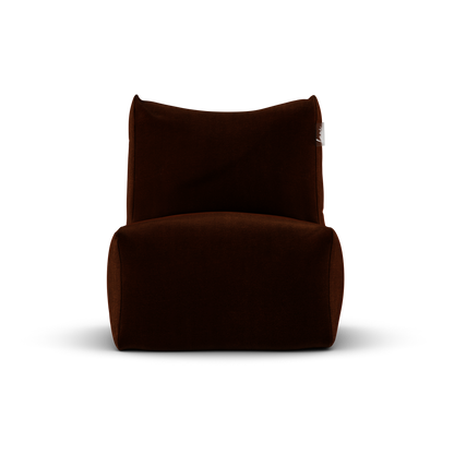 Koperrode velvet Junior Lounge Seat van Laui Lounge van voren, met zitting van 68 bij 68 centimeter