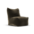 Velvet Junior Lounge Seat Taupe van Laui Lounge, compacte grijsbruine velvet loungestoel schuin van links voren