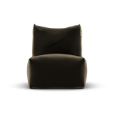 Taupe velvet Junior Lounge Seat van Laui Lounge van voren, met zitting van 68 bij 68 centimeter