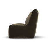 Taupe velvet Junior Lounge Seat van Laui Lounge van opzij, met rughoogte van 74 centimeter