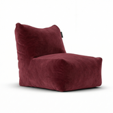 Velvet Lounge SeatXL Burgundy van Laui Lounge, bordeauxrode loungestoel van velvet voor binnen