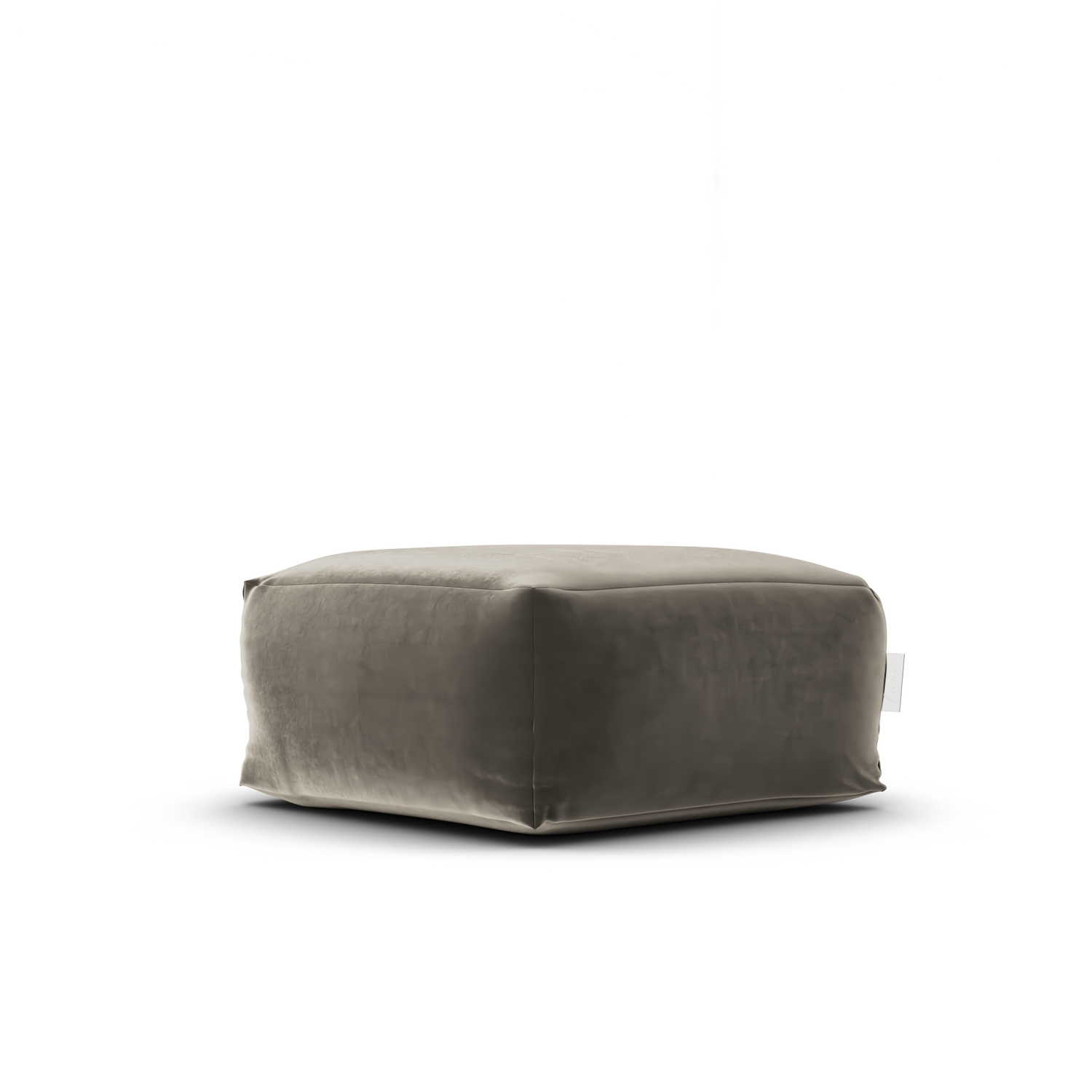 Laui Lounge Velvet Square Pouf Khaki, kakigroene velvet poef van 68x68 cm