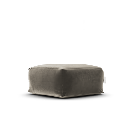 Laui Lounge Velvet Square Pouf Khaki, kakigroene velvet poef van 68x68 cm