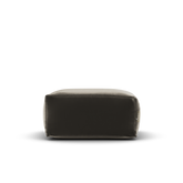 Vooraanzicht van de Velvet Square Pouf Khaki van Laui Lounge, zacht fluweel voor binnen