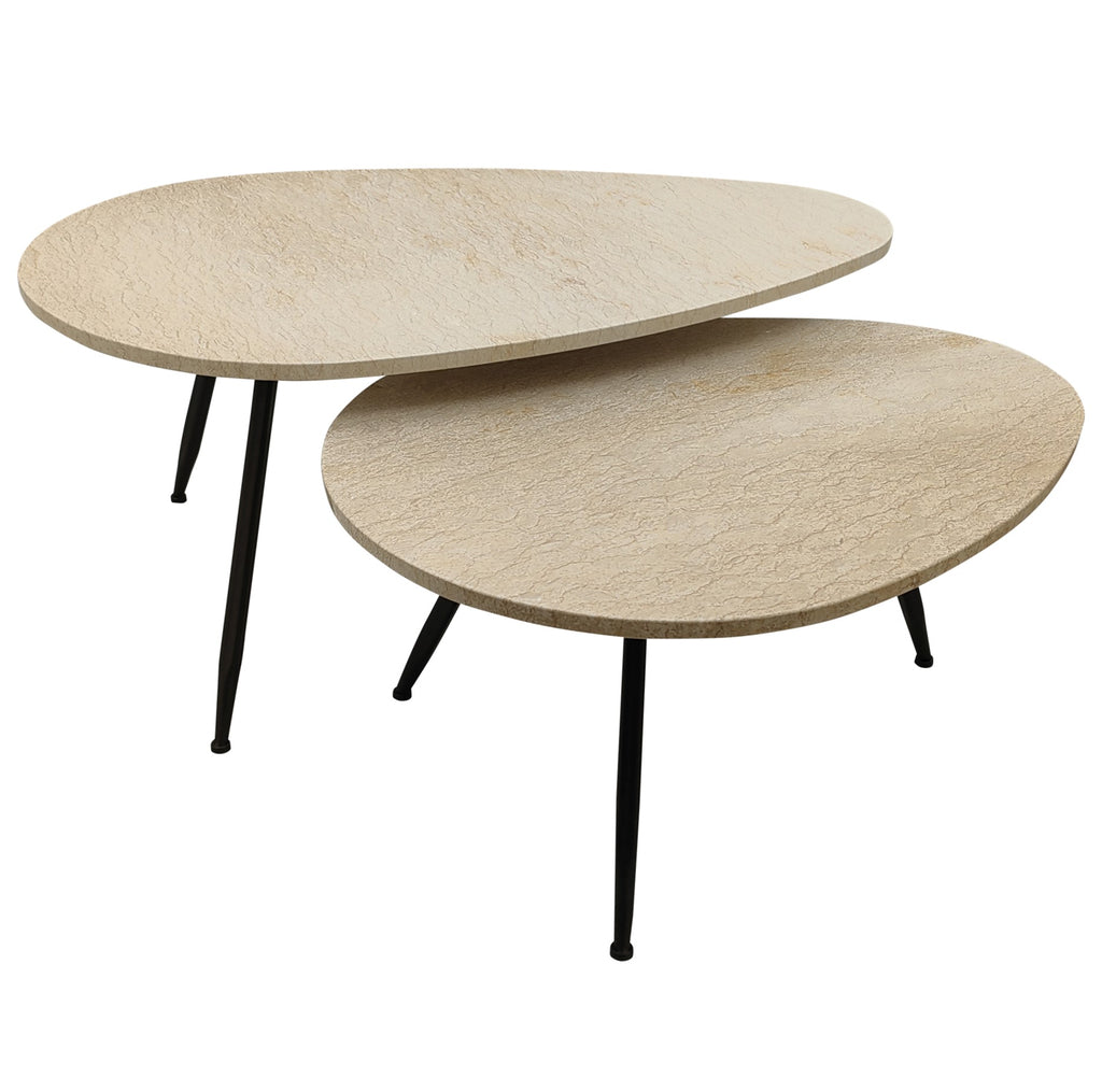 Veria Salontafel Beige Marmer set of 2 PTMD - Salontafel - PTMD - livinglovely.nl