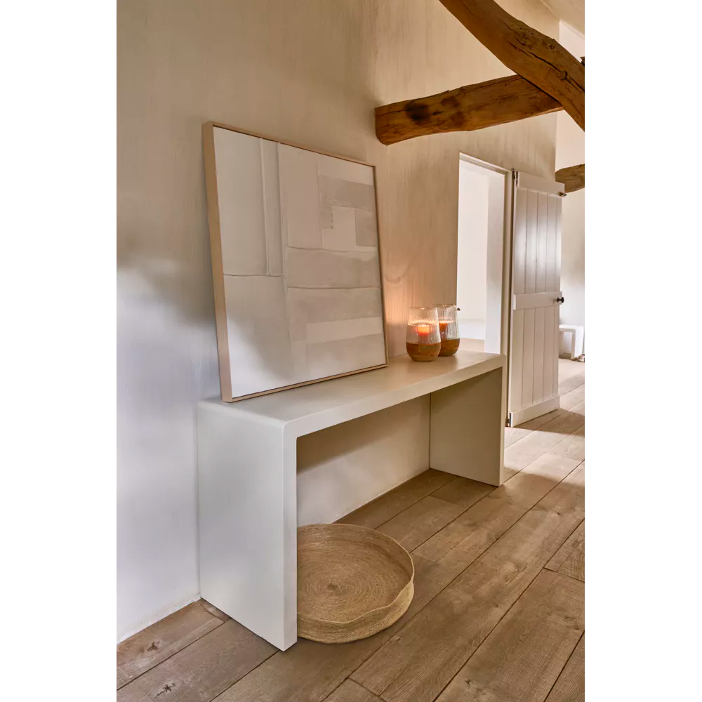VERONA - console - kalkpleister - L 180 x W 45 x H 76 cm - gebroken wit Pomax - Sidetable - Pomax - livinglovely.nl