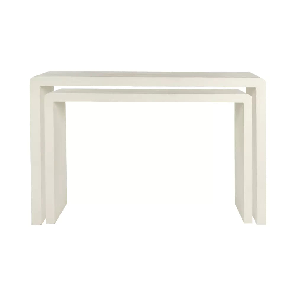 VERONA - console - kalkpleister - L 180 x W 45 x H 76 cm - gebroken wit Pomax - Sidetable - Pomax - livinglovely.nl