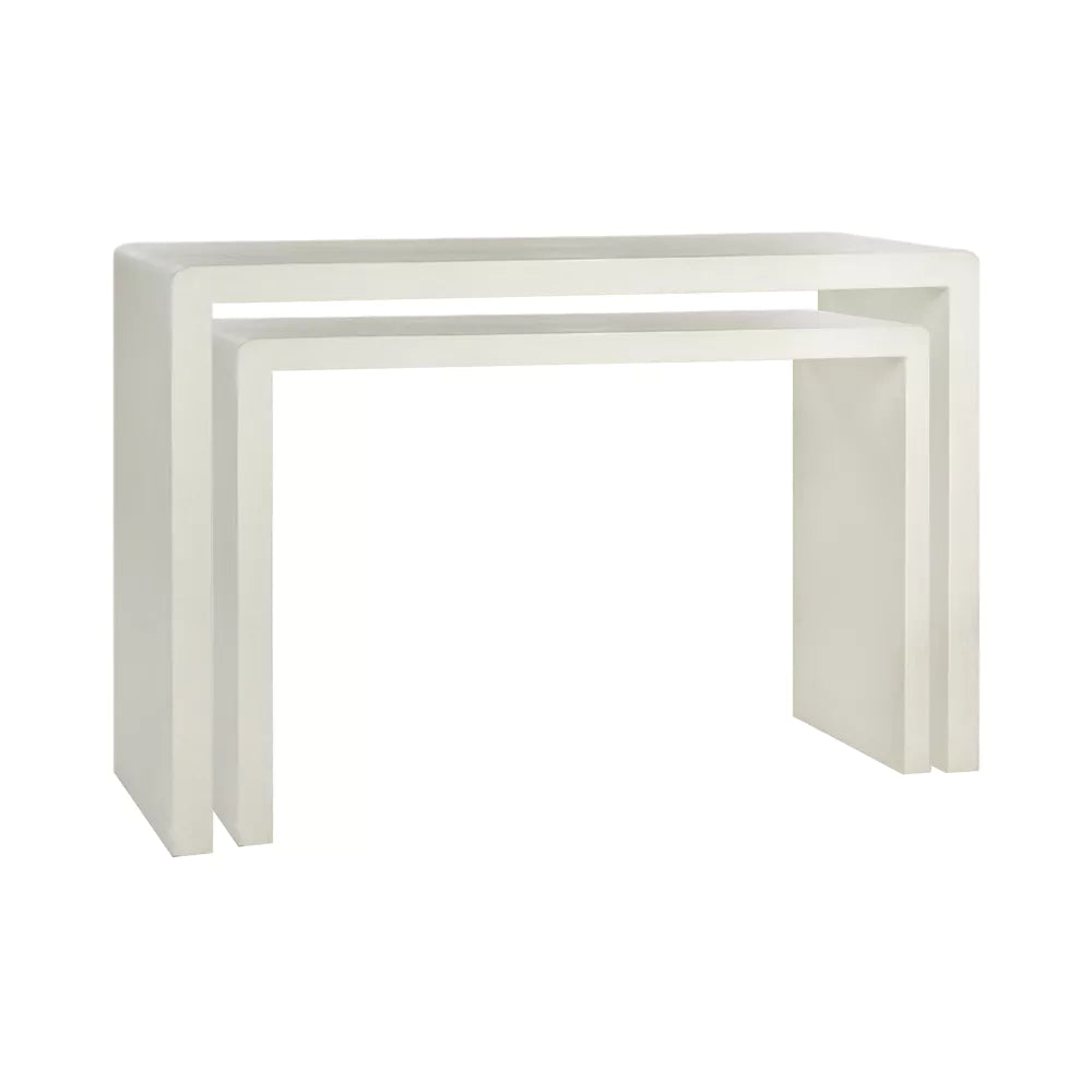VERONA - console - kalkpleister - L 180 x W 45 x H 76 cm - gebroken wit Pomax - Sidetable - Pomax - livinglovely.nl