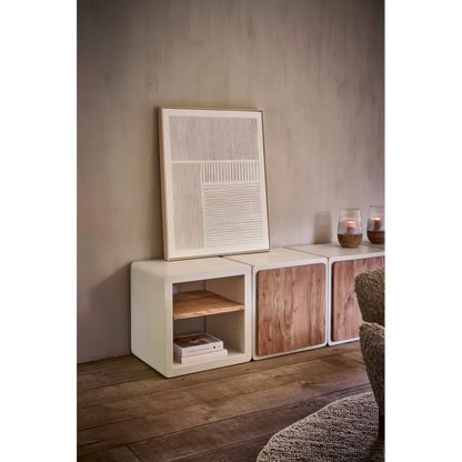 VERONA - rek 1 deur - kalkpleister - L 60 x W 50 x H 60 cm - gebroken wit Pomax - Verona Rek - Pomax - livinglovely.nl