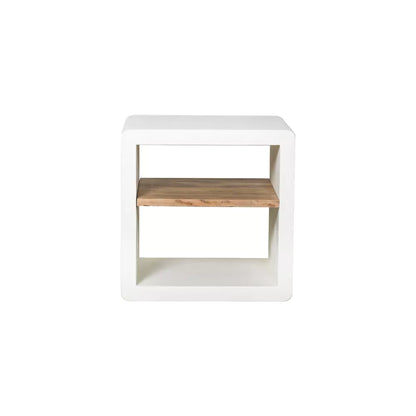 VERONA - rek 1 schap - kalkpleister / acacia hout - L 60 x W 50 x H 60 cm - gebroken wit Pomax - Verona Rek - Pomax - livinglovely.nl