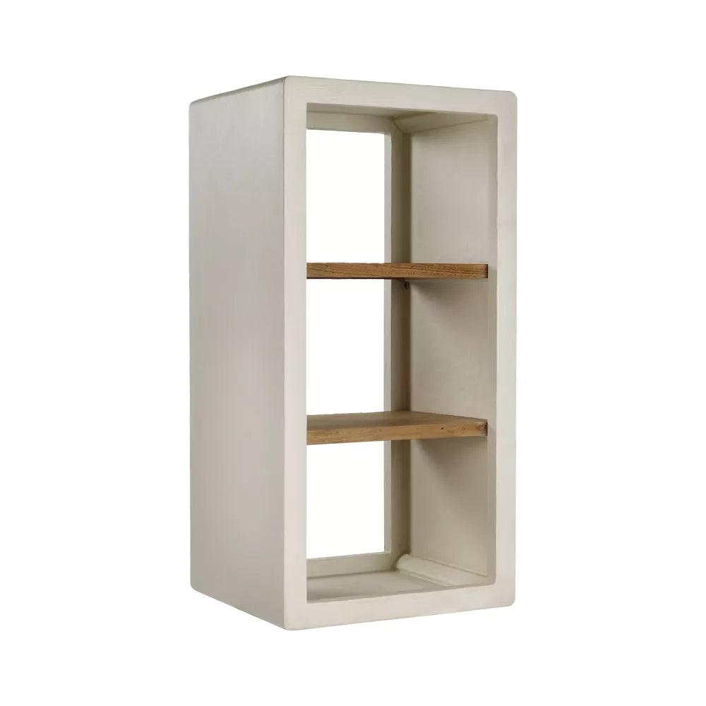 VERONA - rek 2 schappen - kalkpleister / acacia hout - L 45 x W 40 x H 90 cm - gebroken wit - Verona Rek - Pomax - livinglovely.nl