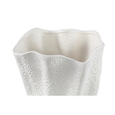 Violettee White Ceramic Wavy Vase Dot Pattern S 22x17x38cm PTMD - Vaas - PTMD - livinglovely.nl