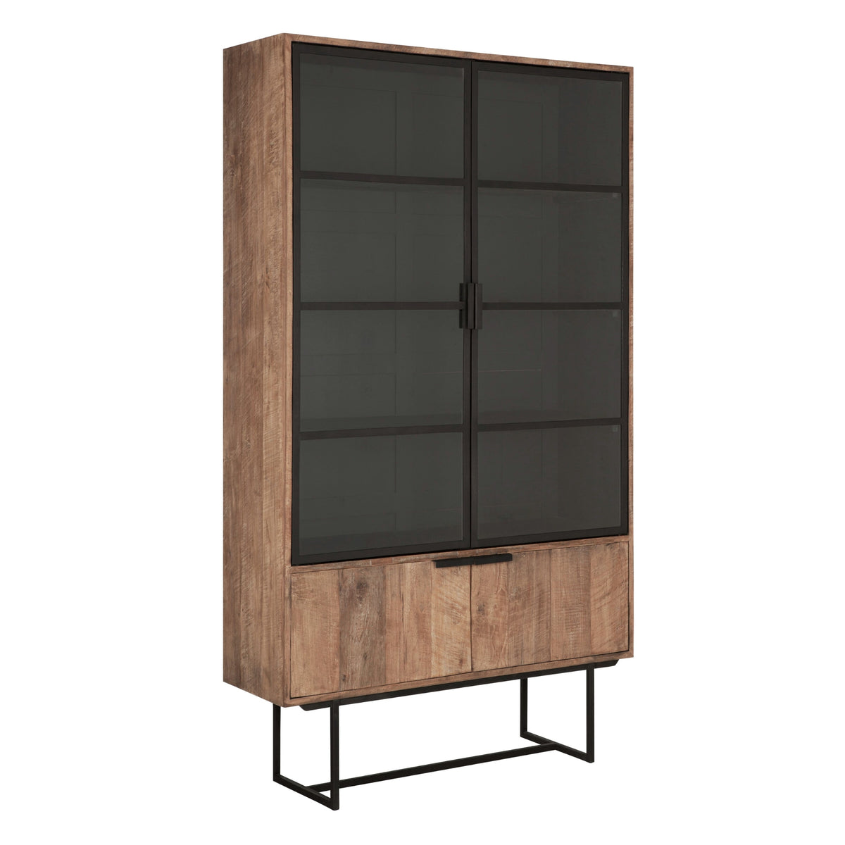 Vitrinekast Odeon Hoog 210cm verweerd teakhout DTP Home