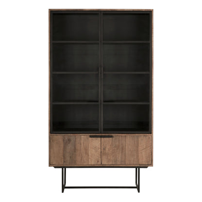 Detail houten deuren vitrinekast Odeon verweerd teakhout
