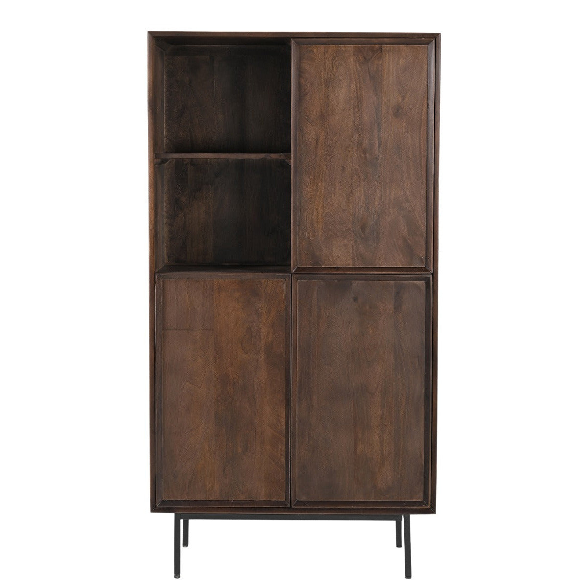 Vitrinekast Ravenstein 90cm in chestnut mangohout, L90cm x B40cm x H170cm