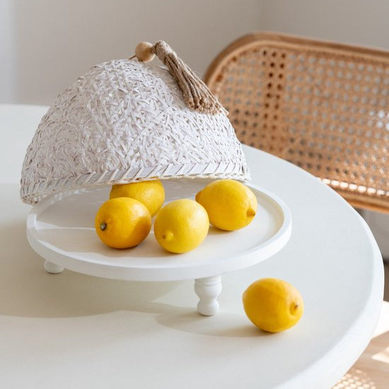 Vliegenkap Sparhout Wit - Keukenaccessoire - J-Line - livinglovely.nl