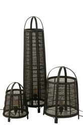 Vloeramp Don Katoen Bamboe Zwart J-Line - Vloerlamp - J-Line - livinglovely.nl