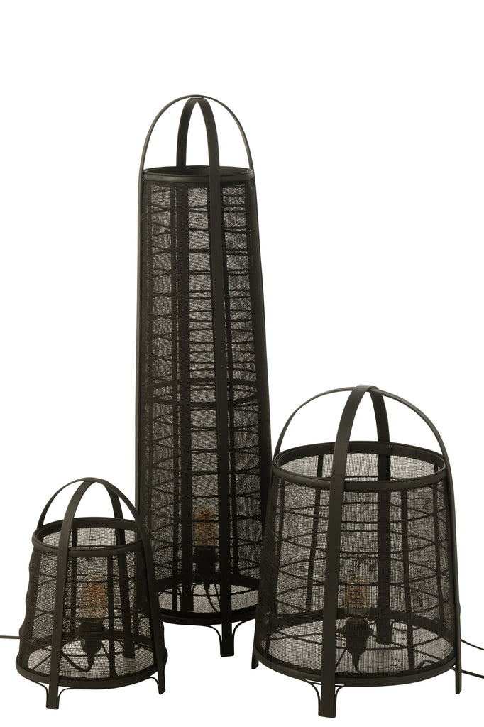 Vloeramp Don Katoen Bamboe Zwart J-Line - Vloerlamp - J-Line - livinglovely.nl