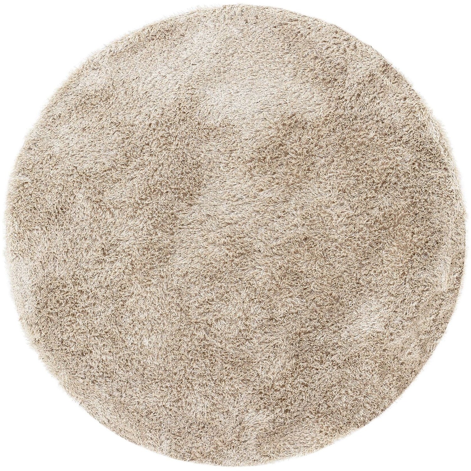 Vloerkleed Crown Beige Rond 150cm van MUST Living in beige, 100% polyester, volledig in beeld op een neutrale achtergrond