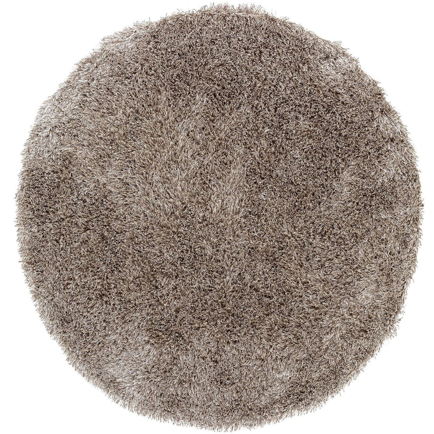 Vloerkleed Crown Bruin Rond 150cm van MUST Living in bruin, 100% polyester, volledig in beeld op een neutrale achtergrond