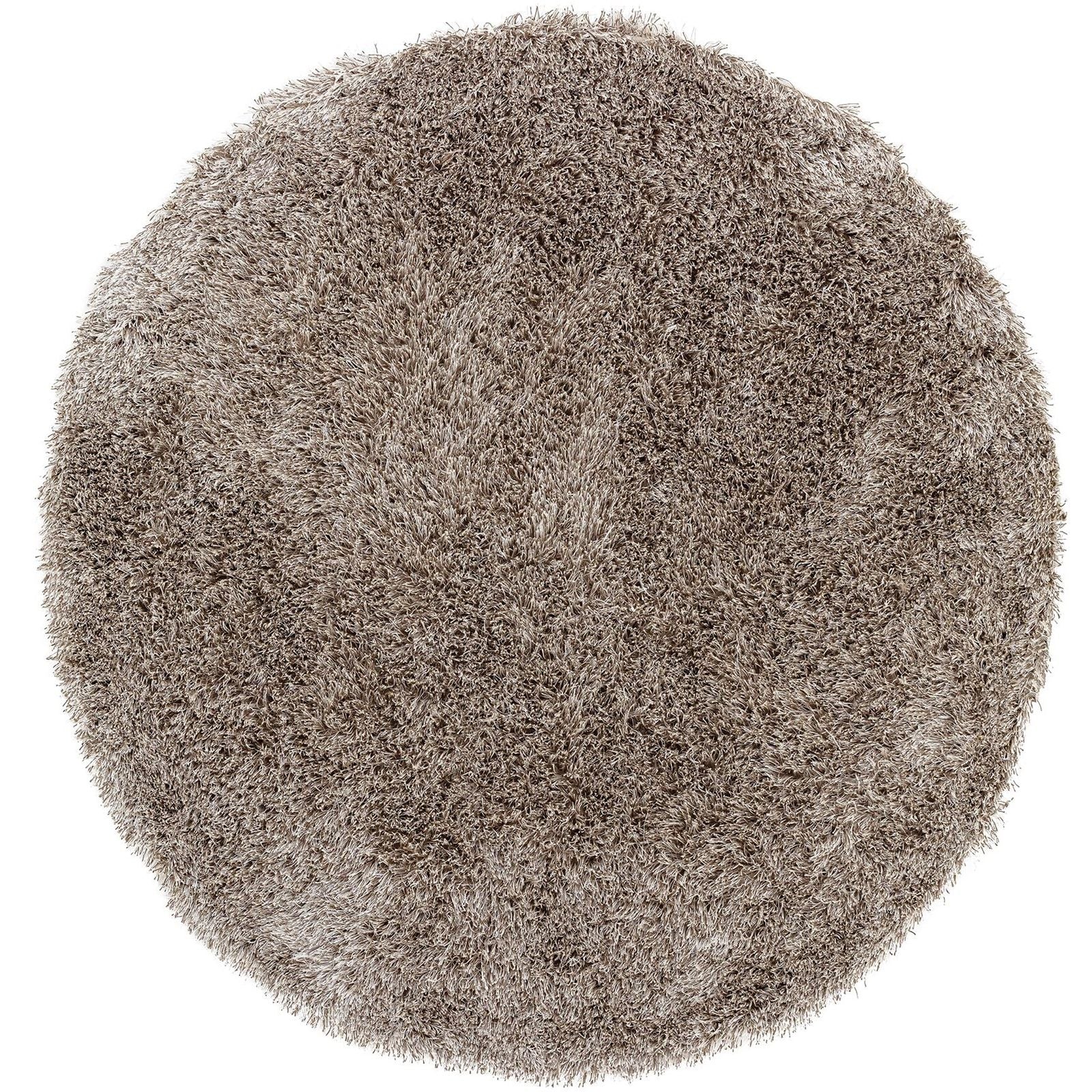 Vloerkleed Crown Polyester Bruin Rond 200cm van MUST Living, volledig in beeld op een neutrale achtergrond