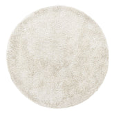 Rond vloerkleed Crown van MUST Living in ivoorkleurig polyester met een doorsnede van 150 cm