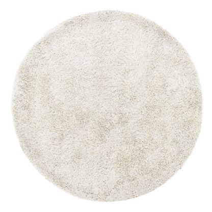 Rond vloerkleed Crown van MUST Living in ivoorkleurig polyester met een doorsnede van 200 cm