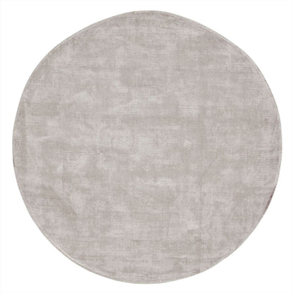 Groot rond vloerkleed La Belle van MUST Living in lichtgrijze viscose, doorsnede 250 cm