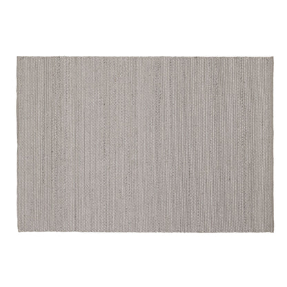 Vloerkleed Nirvana van MUST Living in grijze wol en polyester, rechthoekig kleed van 200 bij 300 cm